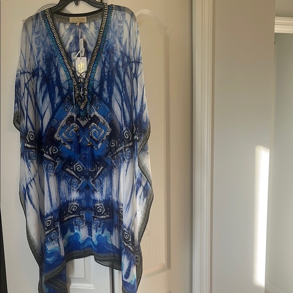 True Colours by La Moda Other - NWT True Colours Blue & White Tie Dye Woman's Beach Kaftan Cover Up.  OS